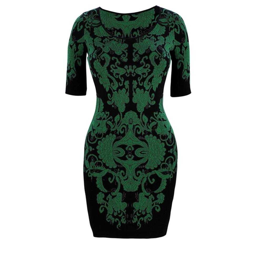 Rvn chinois textures jacquard mini dress
